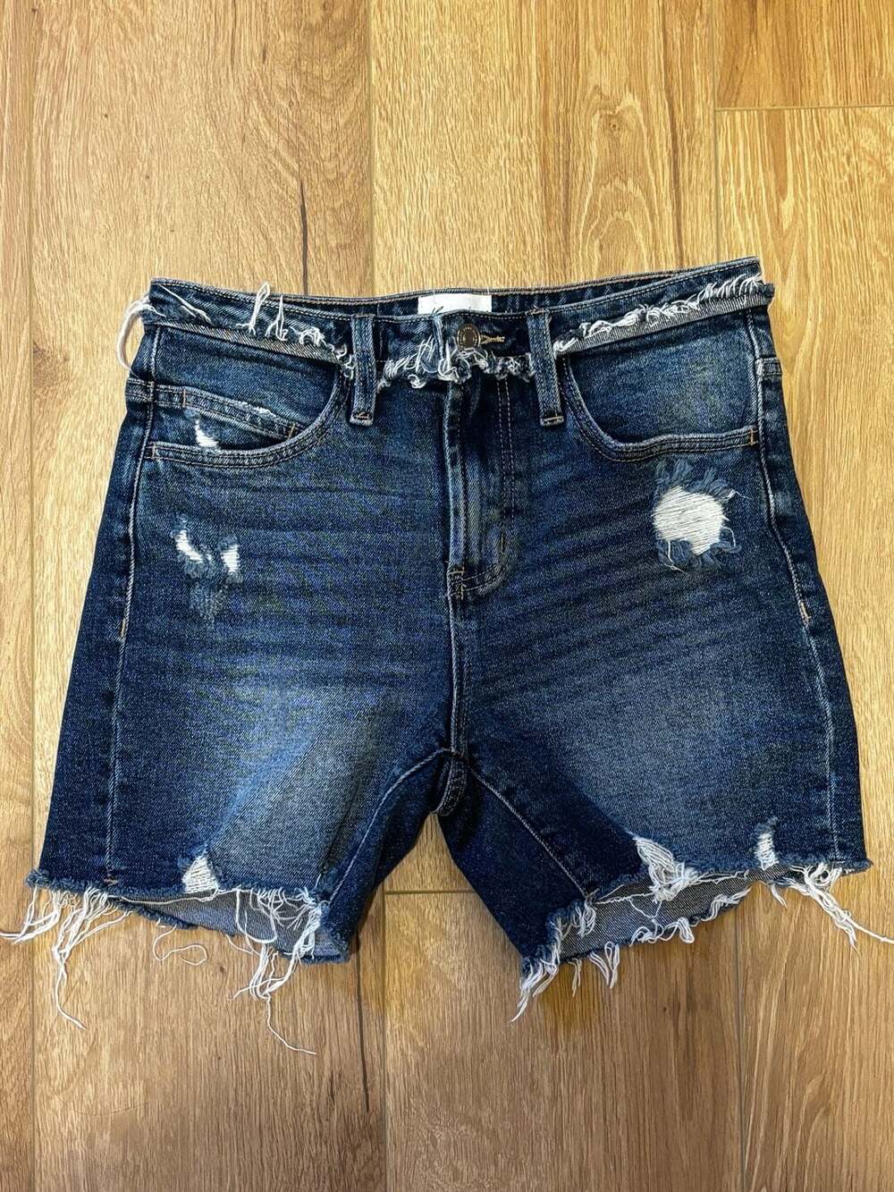 KanCan KC5509D Distressed Raw Hem Denim Shorts Size 3/25